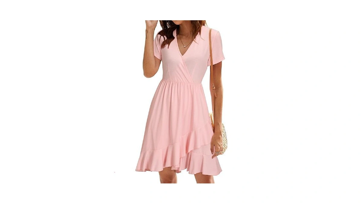 Ultranice Women Spring Summer Dress Casual Short Sleeve V Neck