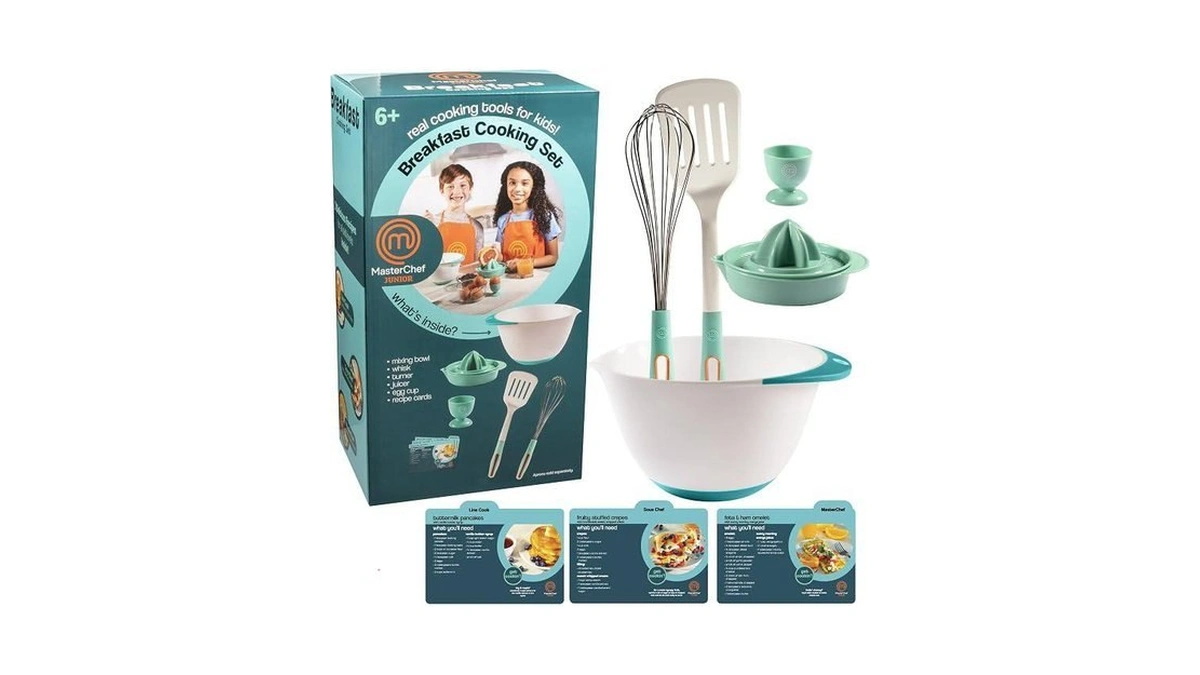 Masterchef Junior Kids Breakfast Cooking Set, 6-piece Real Kitchen Tool