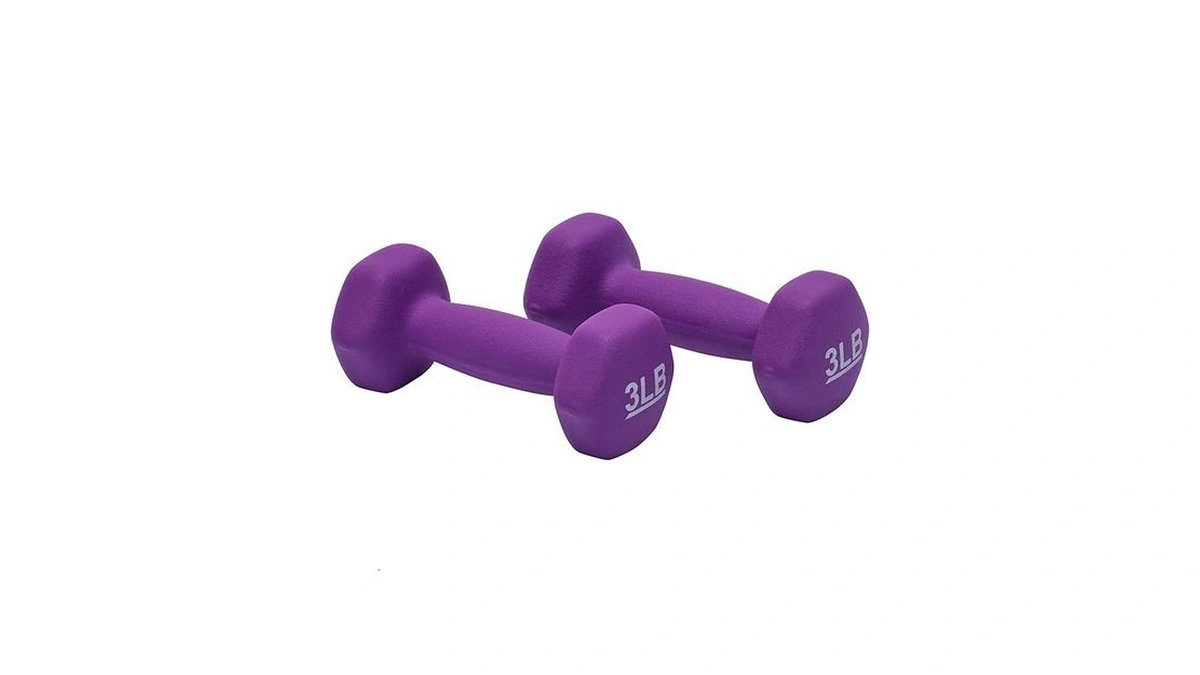 Amazon Basics Neoprene Dumbbell Hand Weights, Easy To Grip, 3