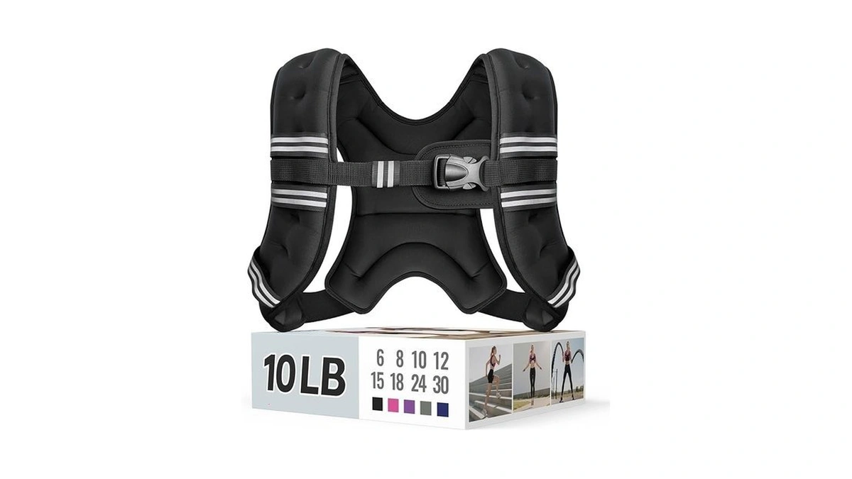 Zeerun Weighted Vest, 6lb/8lb/10lb/12lb/15lb/18lb/20lb/24lb/30lb For Men Women, Reflective Stripe Adjustable