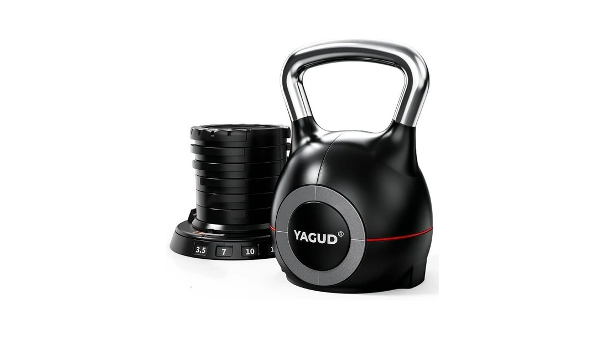 Yagud Adjustable Kettlebell For Strength Training, Quick-change 3.5-22.5lbs Kettle Bells