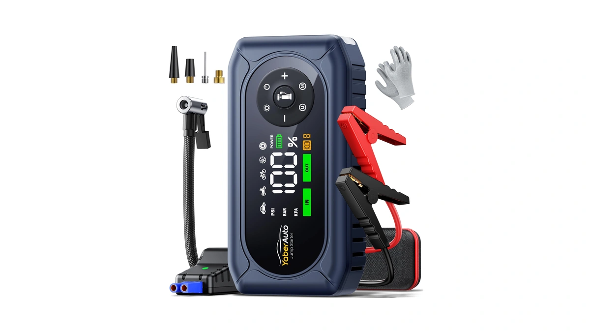 Yaberauto 5000a 150psi Car Battery Jump Starter With Air Compressor