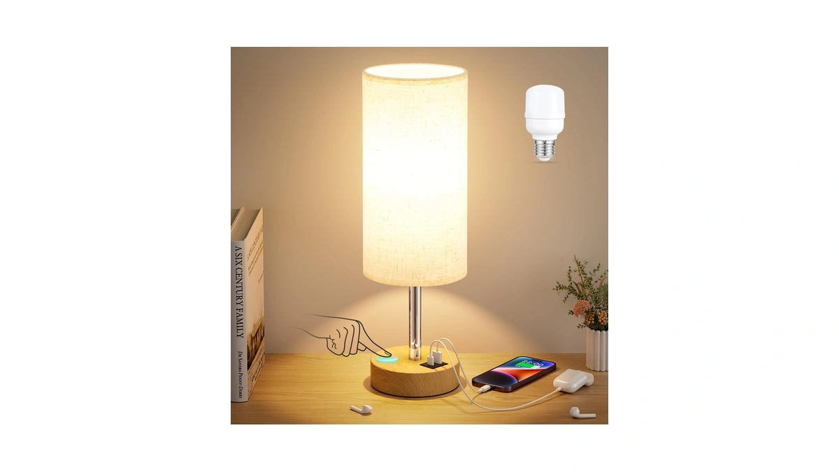 Dicoool Bedside Table Lamp For Bedroom - 3-way Dimmable Touch