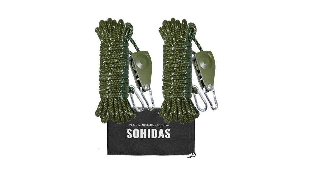 Sohidas Camping Rope Reflective Tent Rope Guyline With Ratchet Pulley,