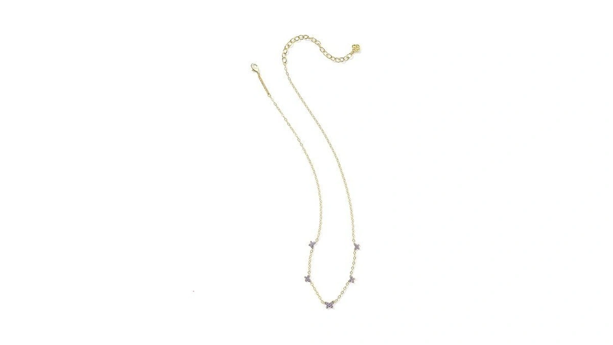 Kendra Scott 14k Gold-plated Lillia Crystal Strand Necklace In Violet