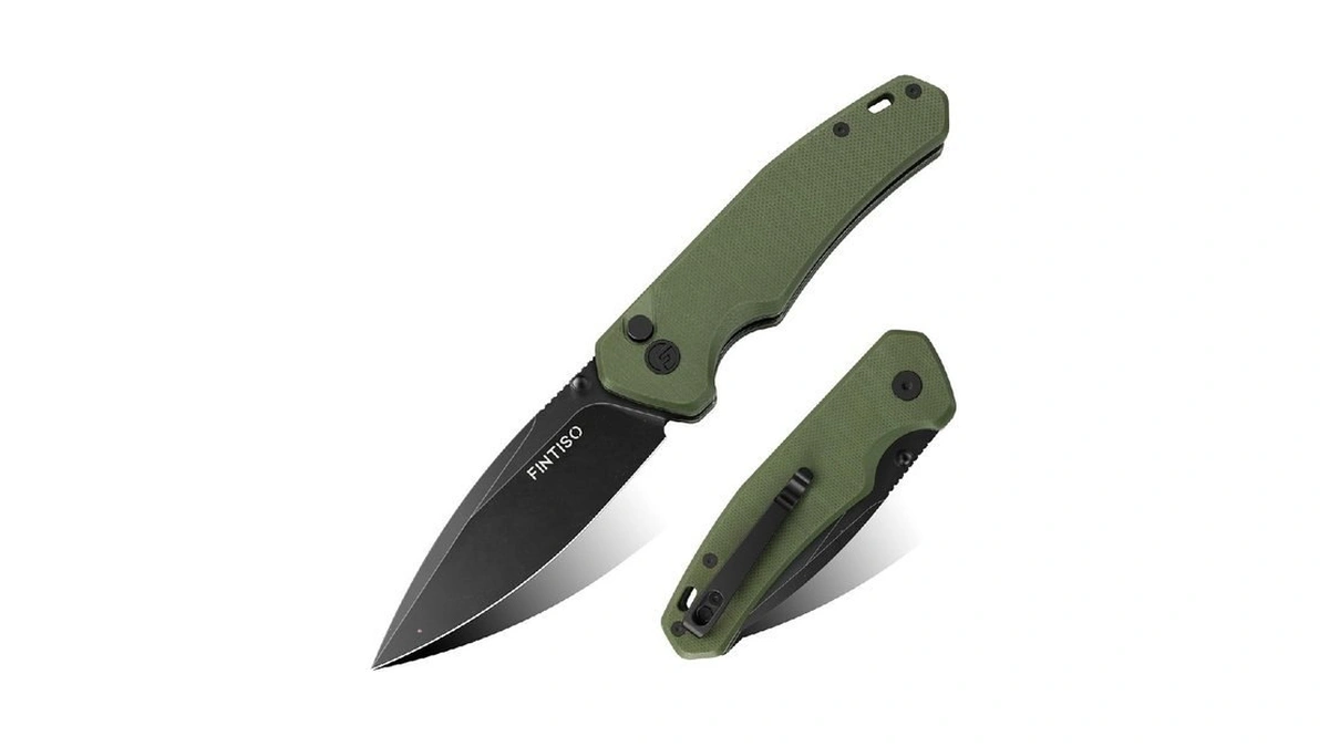 Fintiso Pocket Knife, 3" 14c28n Steel Blade G10 Handle Small