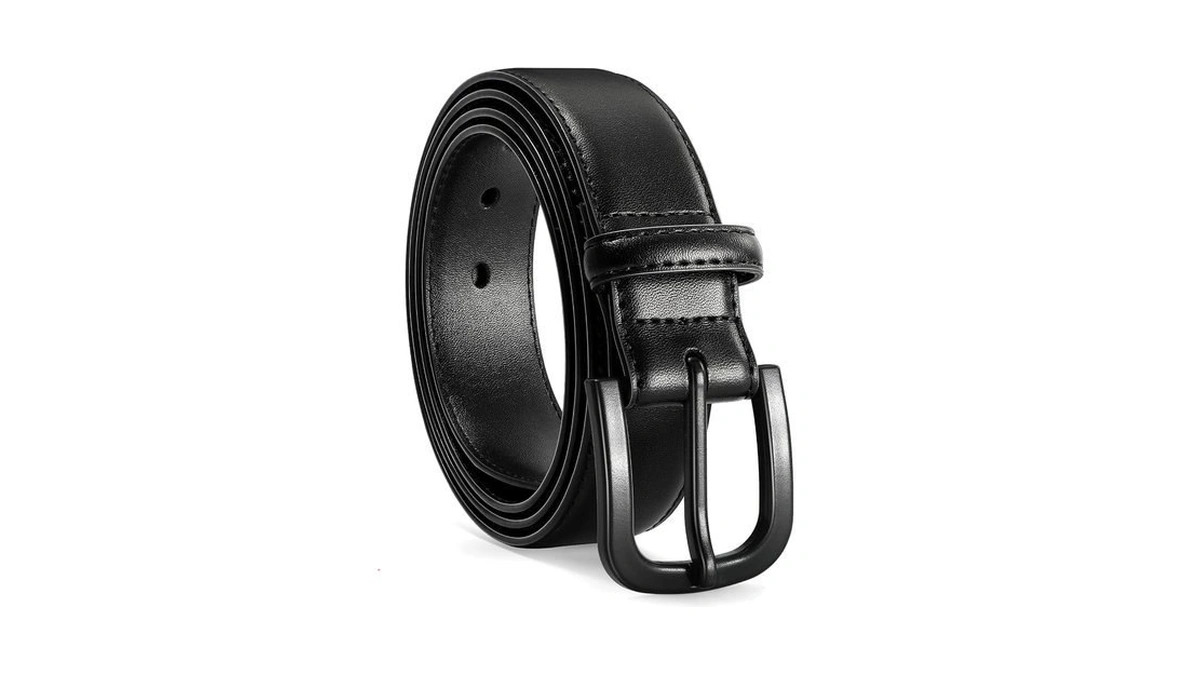 Vonmelli Men's Tsa Metal-free Jean Belt With Hypoallergenic Buckle Black