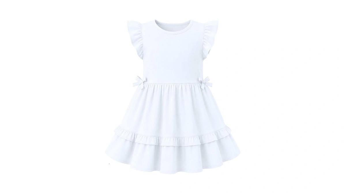 Custoneei Toddler Girls Dress Ruffle Sleeveless Tiered Swing Baby Dresses