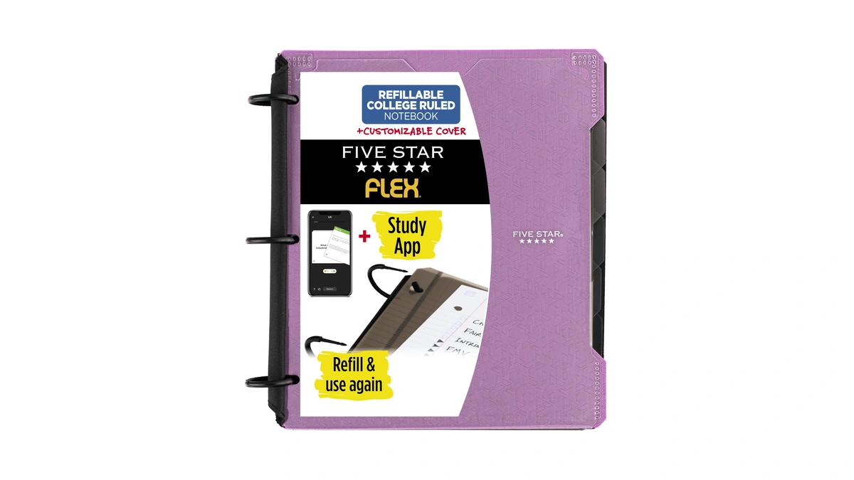 Five Star Flex Refillable Notebook + Study App, College Ruled