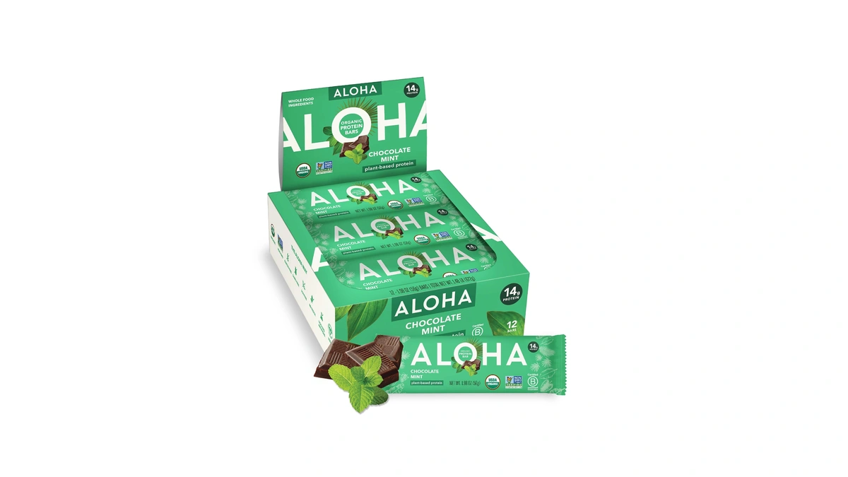 Aloha Organic Plant Based Protein Bars, Chocolate Mint, 1.98 Oz
