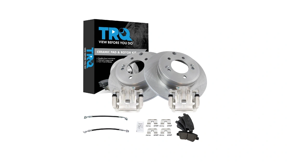 Trq Rear Brake Pad And Rotor Set Ceramic Calipers Compatible