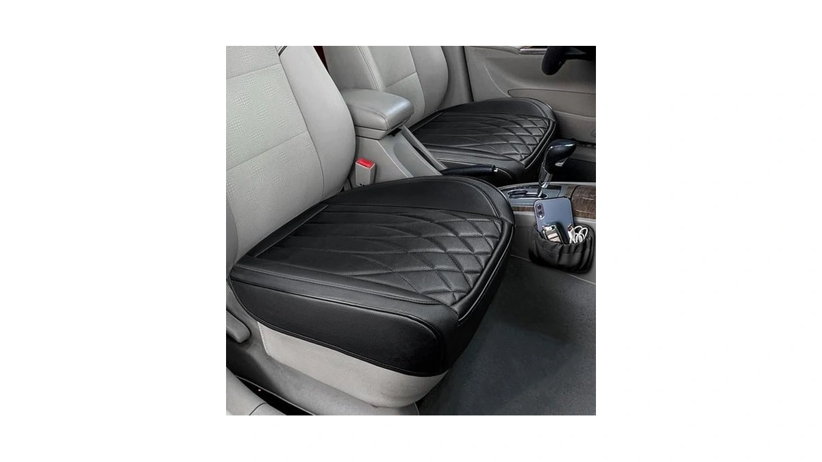 Beitk 2 Pack Leather Front Car Seat Cover Bottom Car
