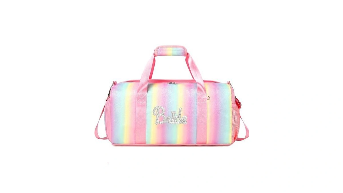 Glitter Bride Bag Bride To Be Tote Duffle Bag, Rainbow