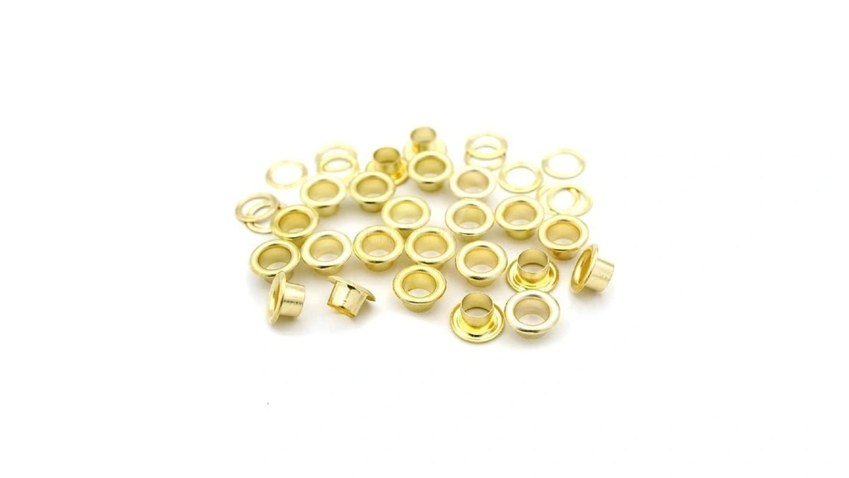 Craftmemore 3/16" (5mm) Hole Size 100 Sets Gold Metal Grommets