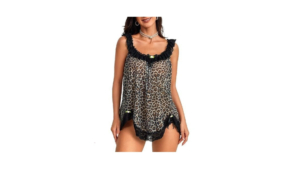 Avidlove Women's Off Shoulder Ruffle Mesh Sheer Nightgowns Babydoll Lingerie