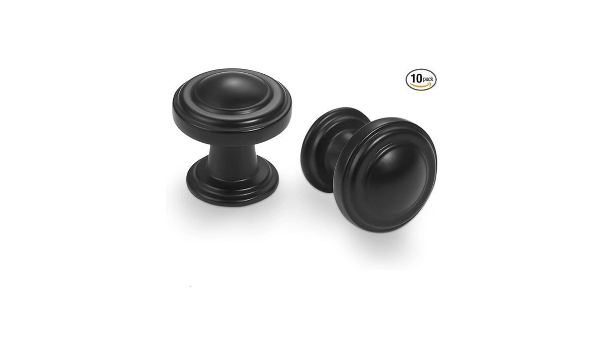 Bukobyhe 10 Pack Kitchen Cabinet Knobs Matte Black Cabinet Knobs