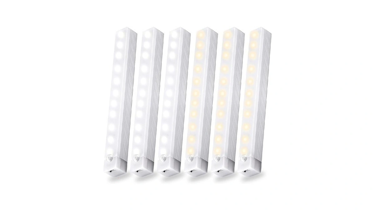 6 Pack Motion Sensor Under Cabinet Light 8 Inch Magnetic