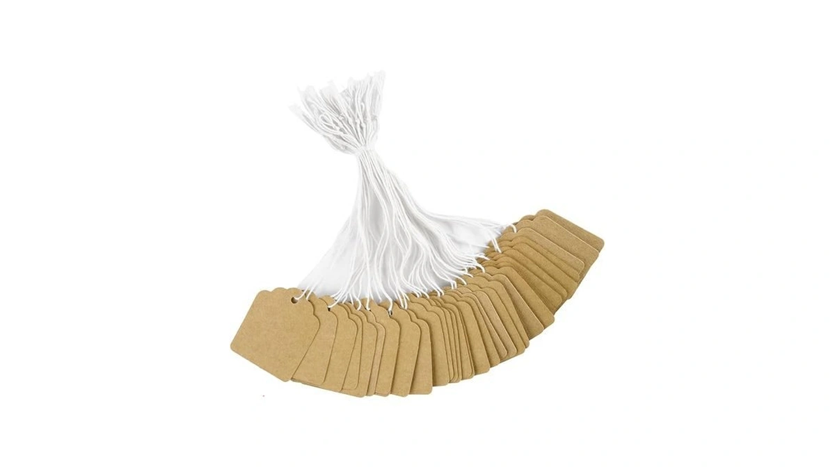 Joycraft 200pcs Price Tags With String Attached, 1.4x1.8 In Brown