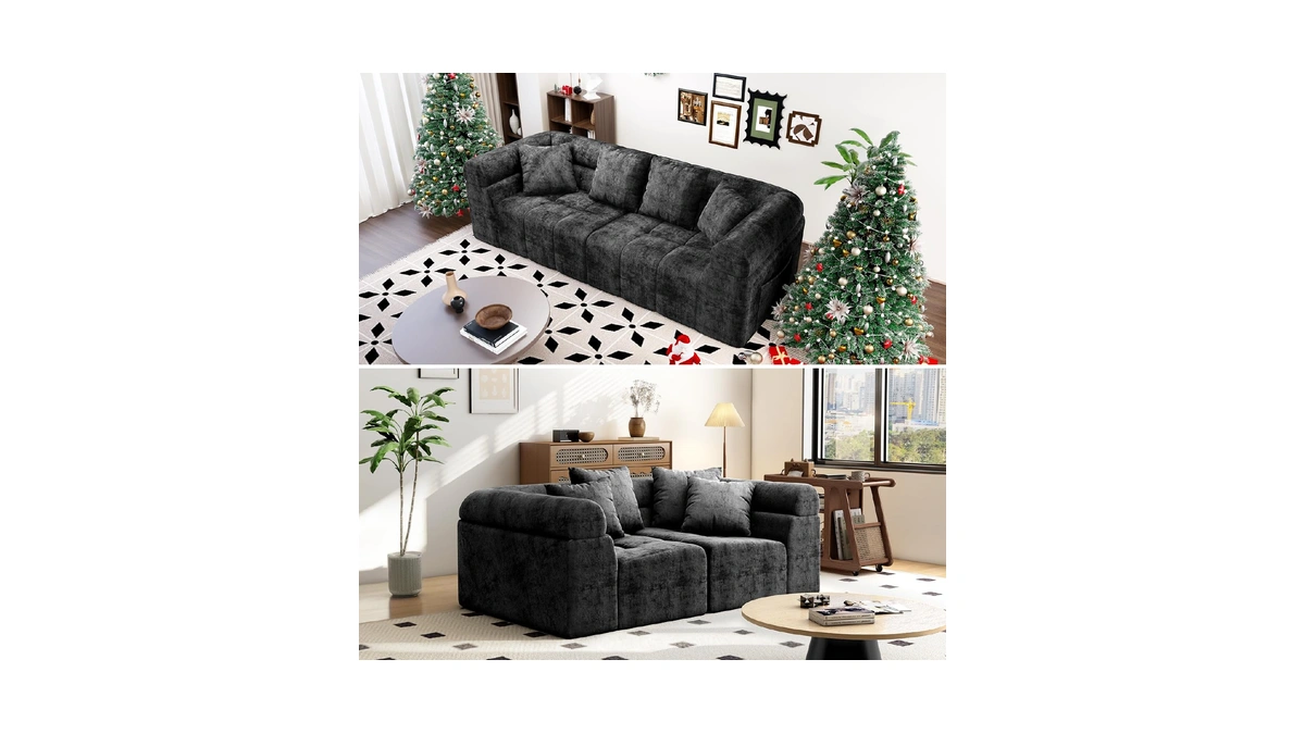 Modular Sectional Sofa Cloud Couch, No Assembly Sleeper Sofa Bed
