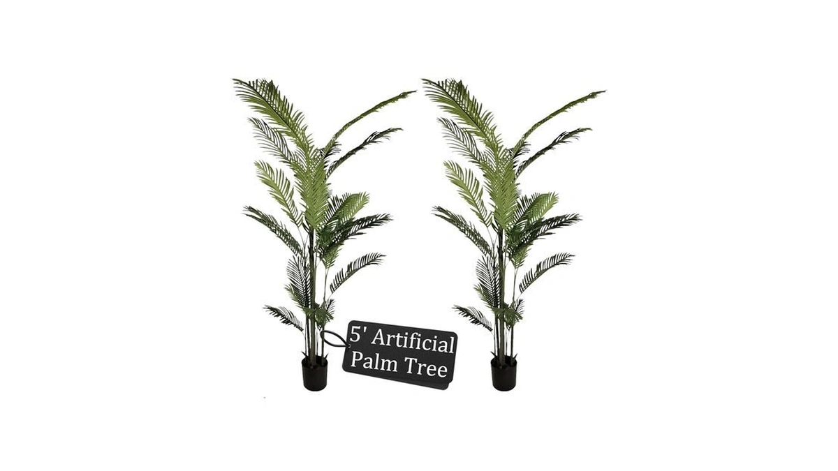 Artificial Tree 2-pack, 5ft Real Touch Faux Indoor Trees With
