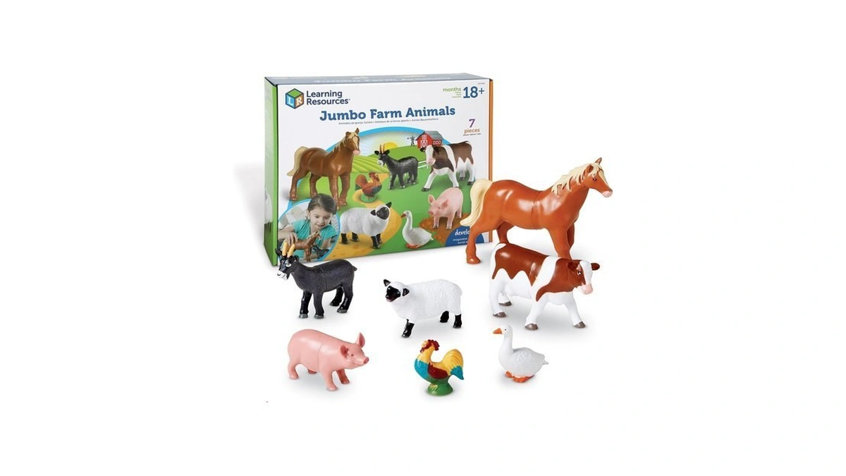 Learning Resources Jumbo Farm Animals - Horse Cow Sheep Chicken