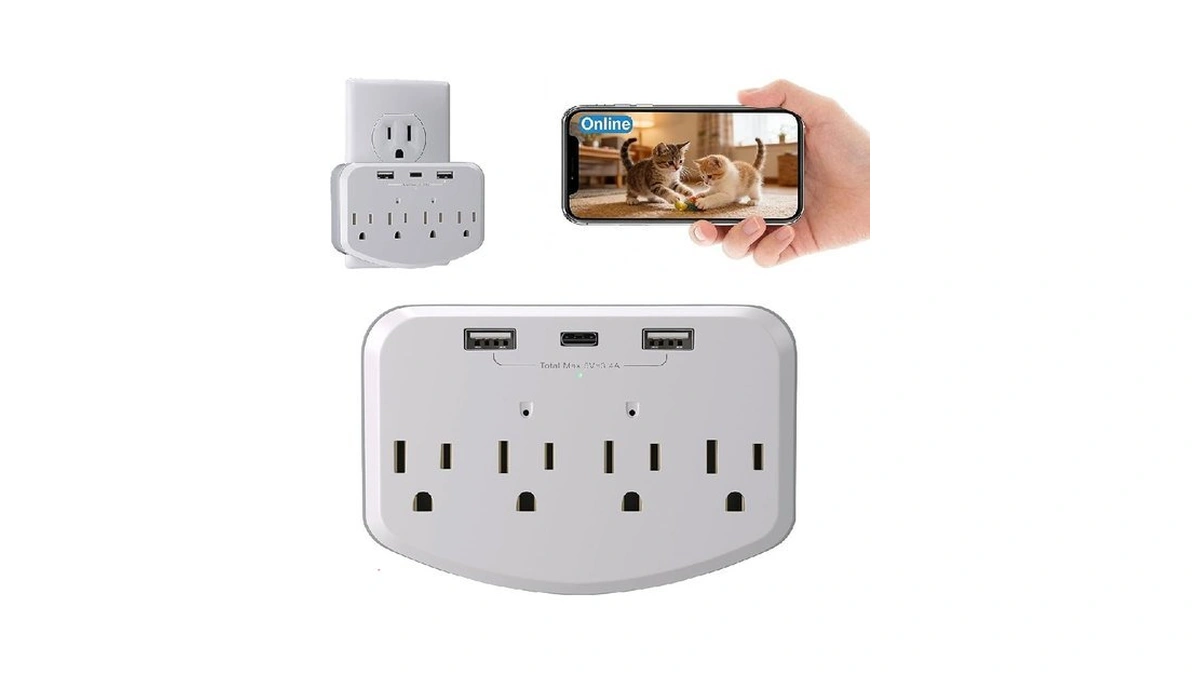 Kestanlora Hd 1080p Hidden Spy Camera Wifi, Wireless Wall Outlet