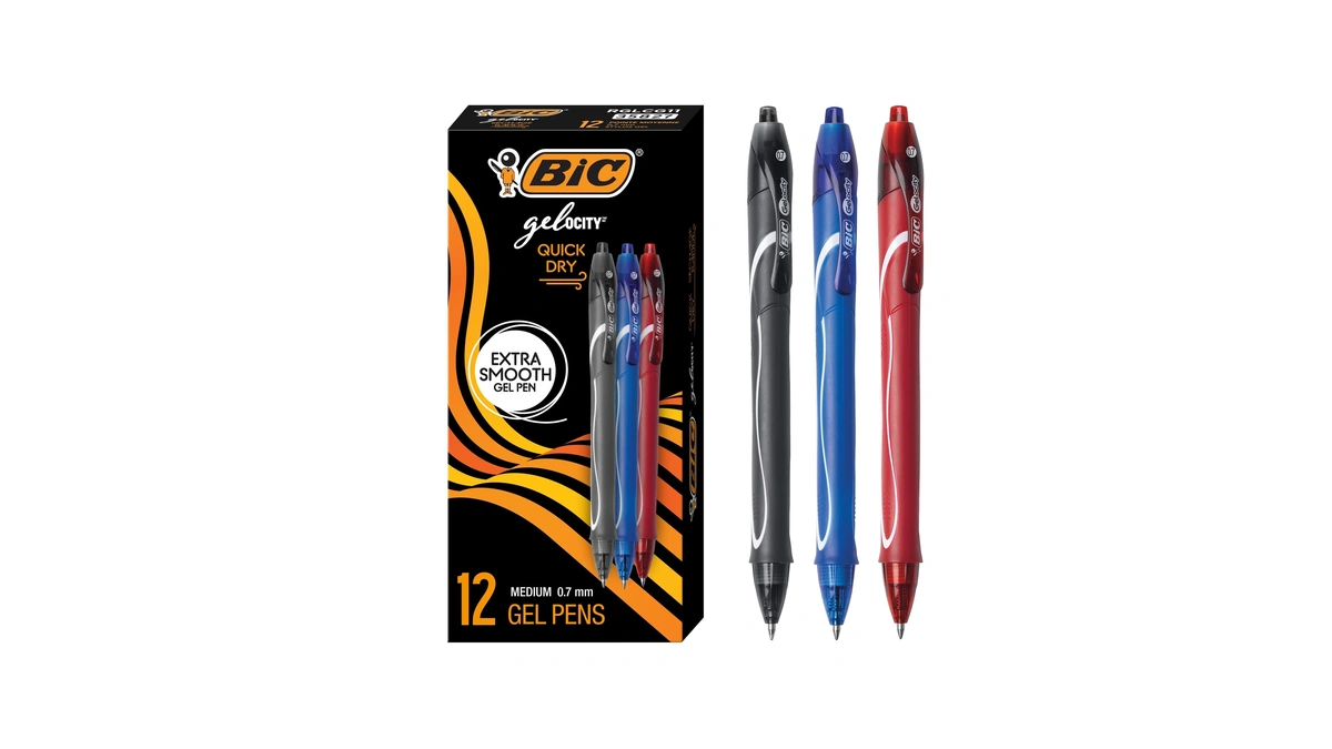 Bic Gelocity Quick Dry Assorted Colors Gel Pens, Medium Point
