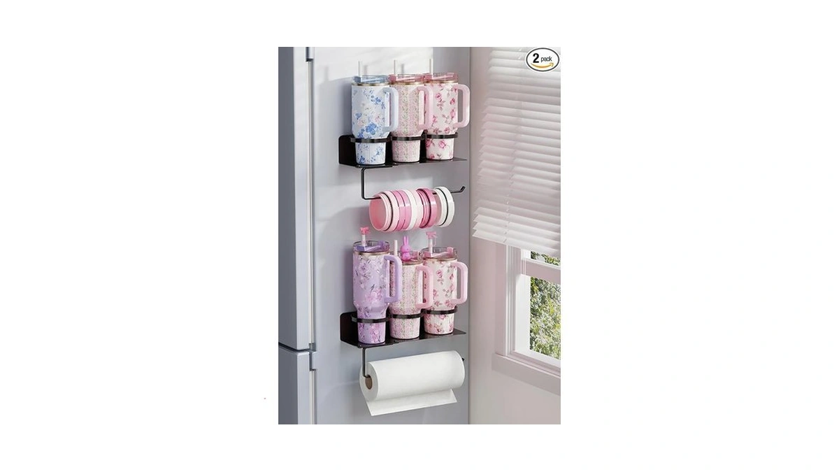 Yigii Magnetic Cup Holder For Fridge, 2 Pack Water Bottle