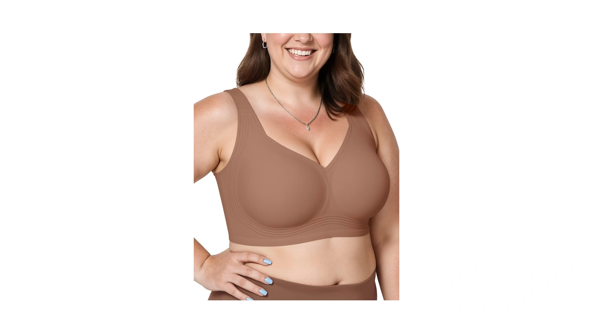 Vertvie Jelly Bras For Women No Underwire Minimizer Full Support,coffee,48e