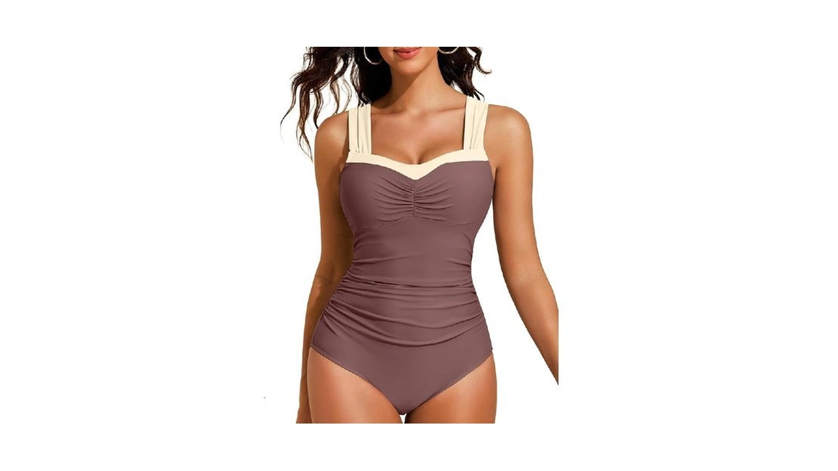 Huskary One Piece Swimsuit For Women Bathing Suits Ruched Push