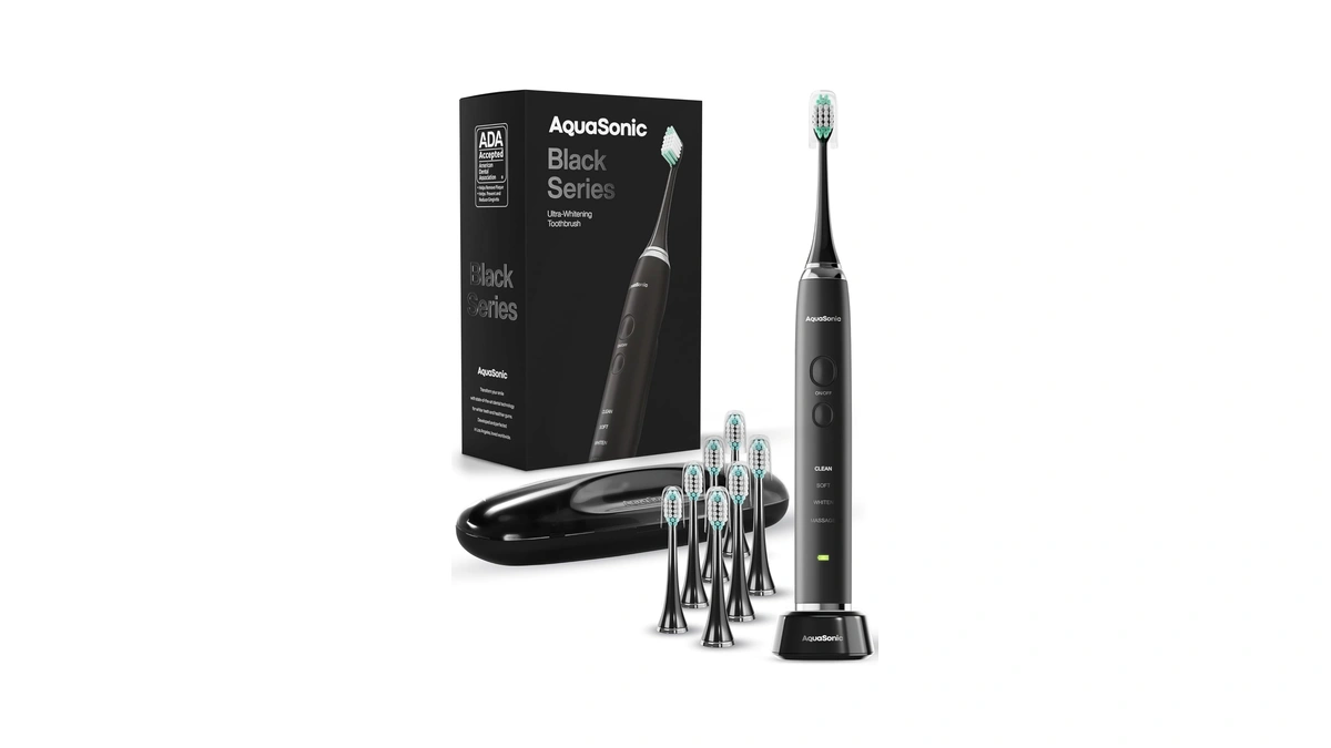 Aquasonic Black Series Ultra Whitening Toothbrush – Ada Accepted Electric