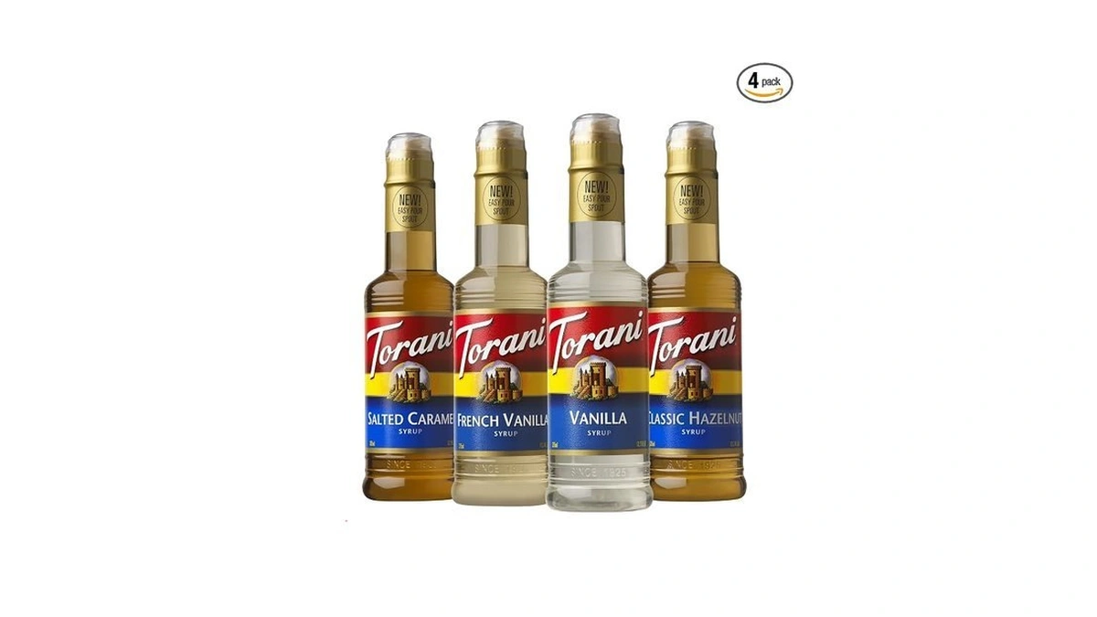 Torani Flavored Drink Syrup Café Variety Pack, Vanilla, Salted Caramel,