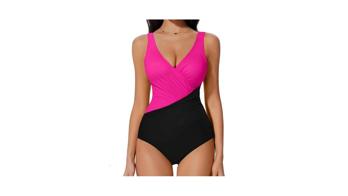 Suuksess Women Retro One Piece Swimsuit Sexy Tummy Control Bathing