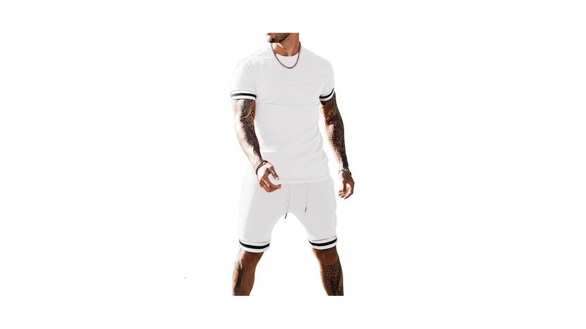 Congluoki Mens Short Sets 2 Piece Outfits Fashion Short Sleeve