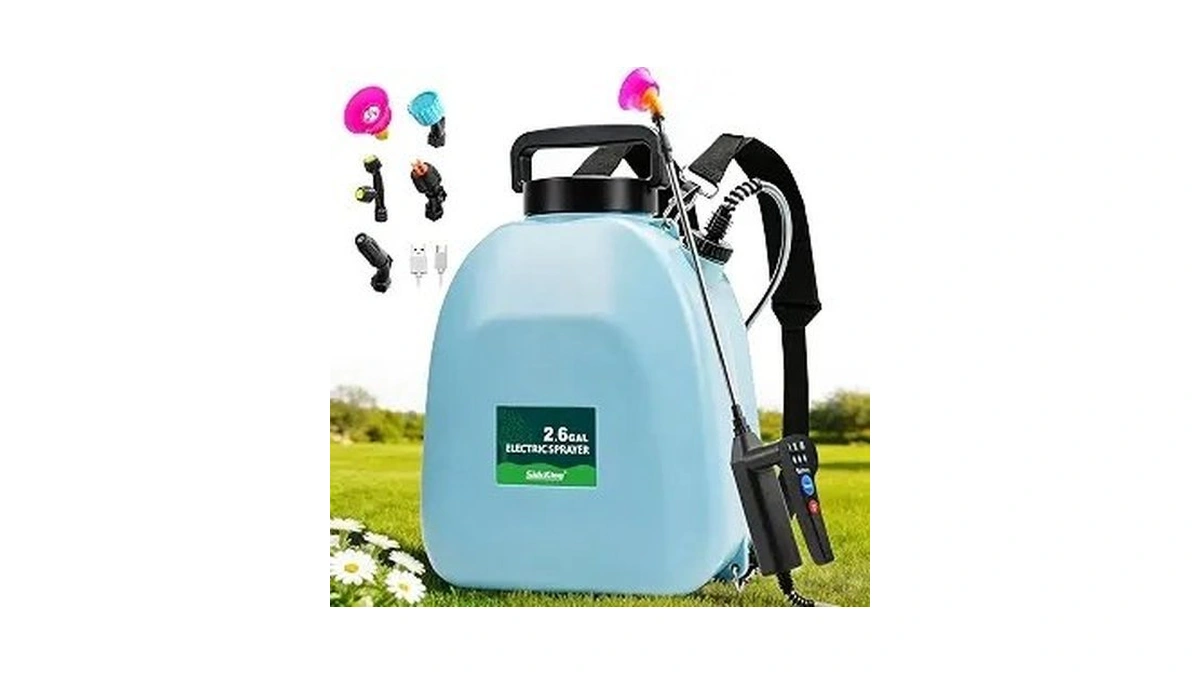 Sideking 2.6 Gallon Battery Powered Backpack Sprayer, Electric Weed Sprayer