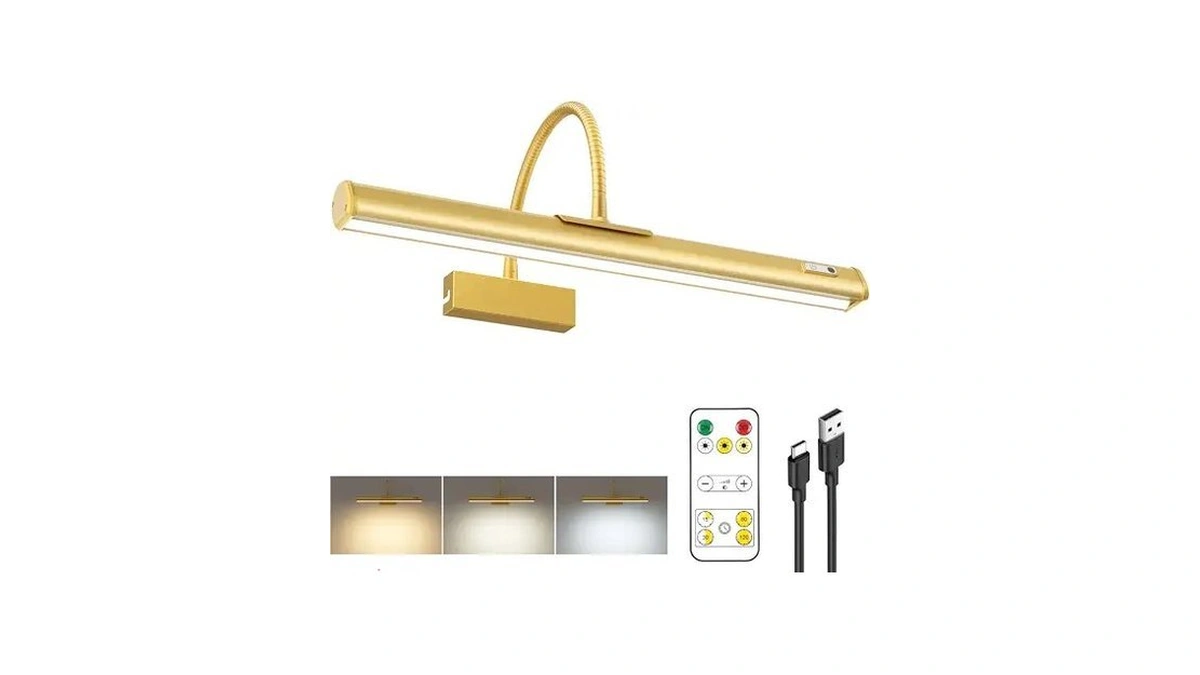 Imaihom Picture Lights For Wall Battery Operated, 15.3" Rechargeable Picture