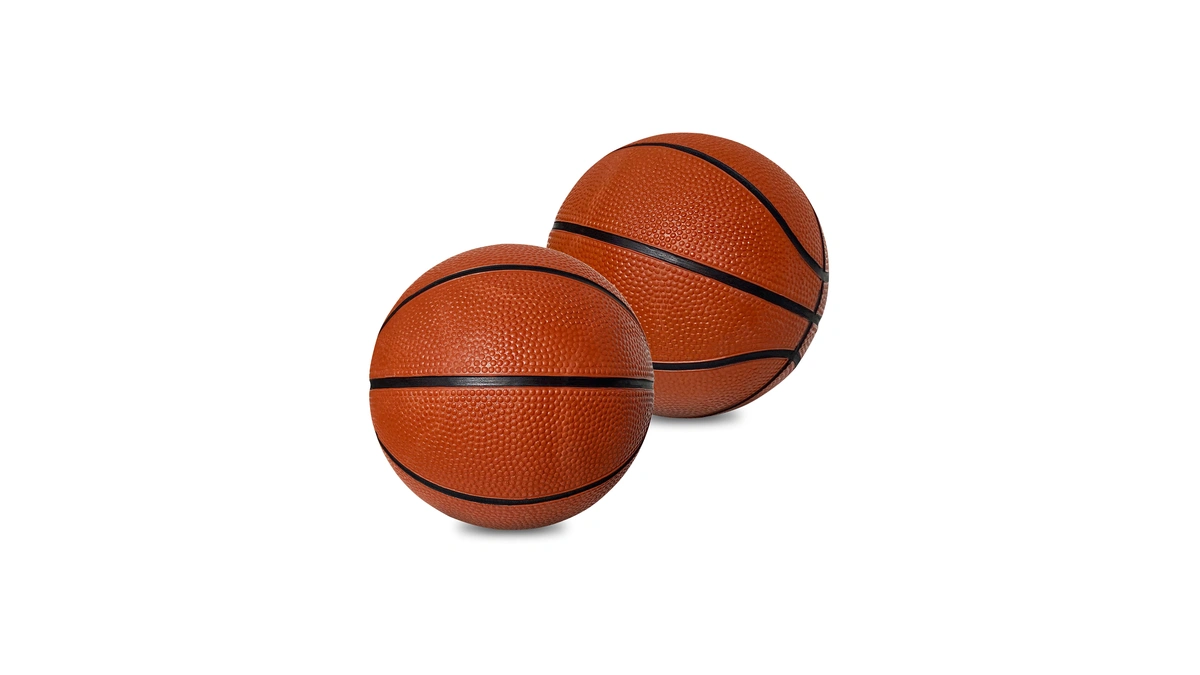 Botabee 5" Rubber Mini Basketballs (2-pack) - Realistic Bounce And