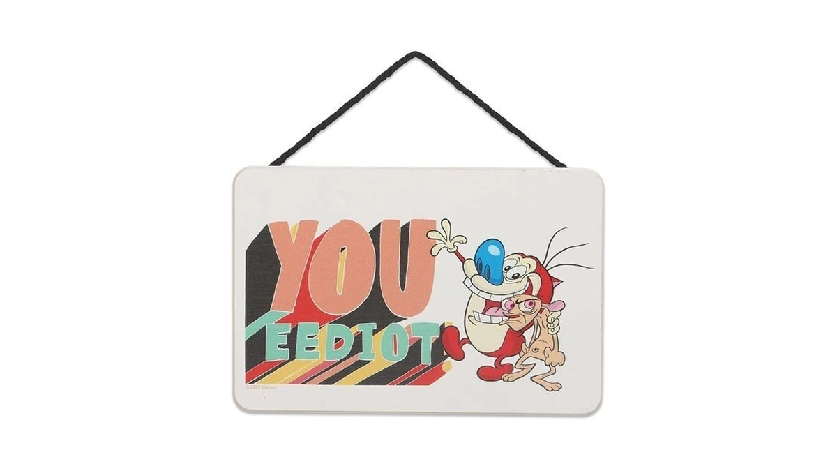 Ren And Stimpy You Eediot Hanging Wood Wall Decor