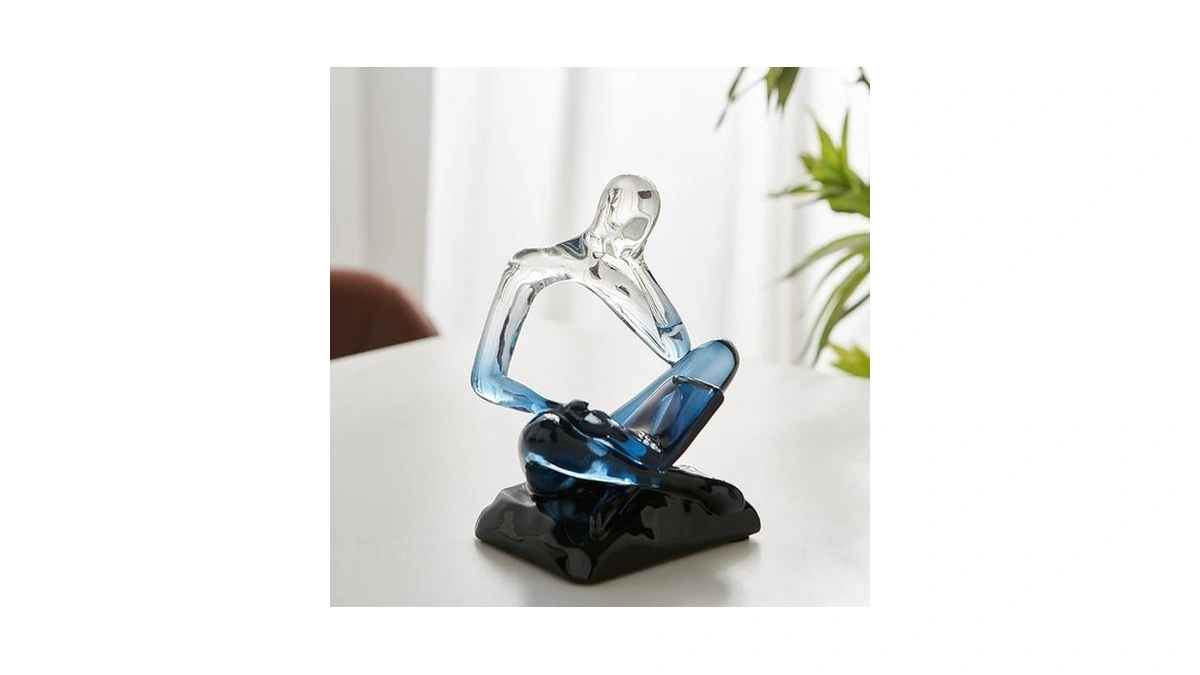 Xinxuan Resin Abstract Sculpture, Meditation & Reading Posture, Desk/shelf Modern
