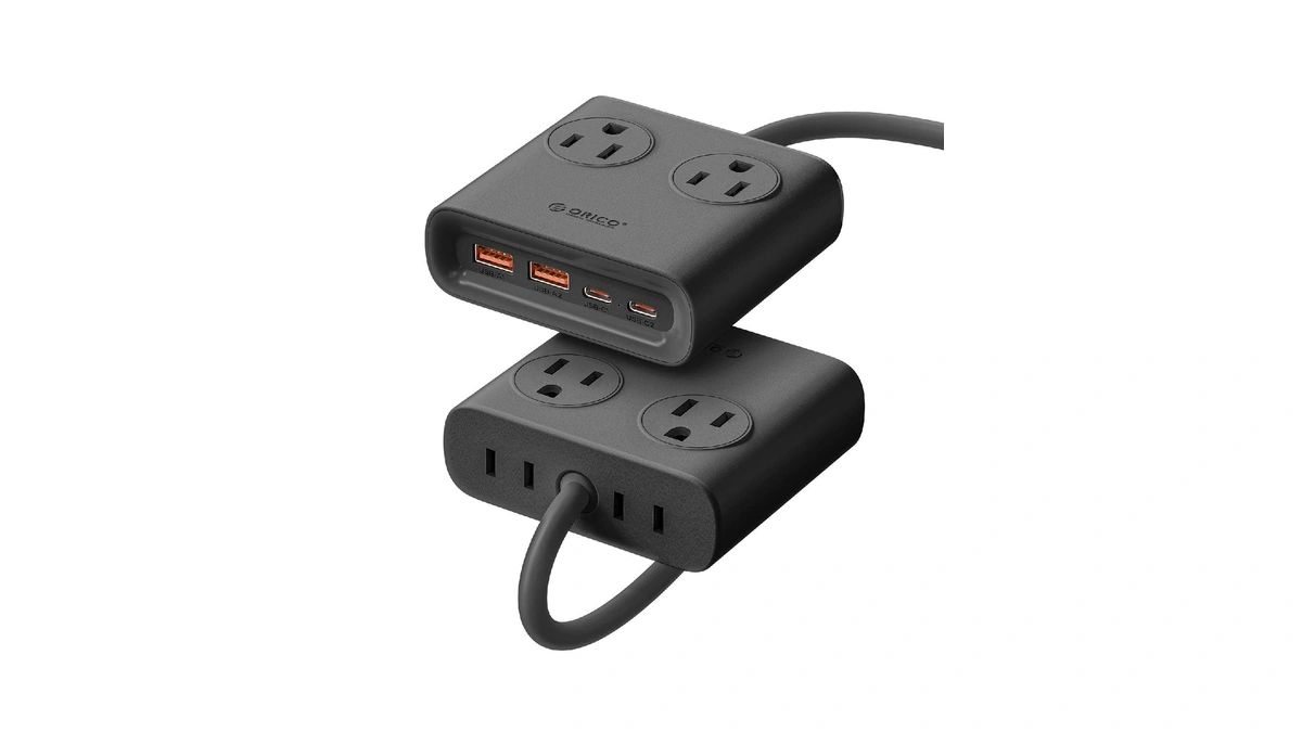 Orico Power Brick, 25w Gan Power Strip, 8 In 1