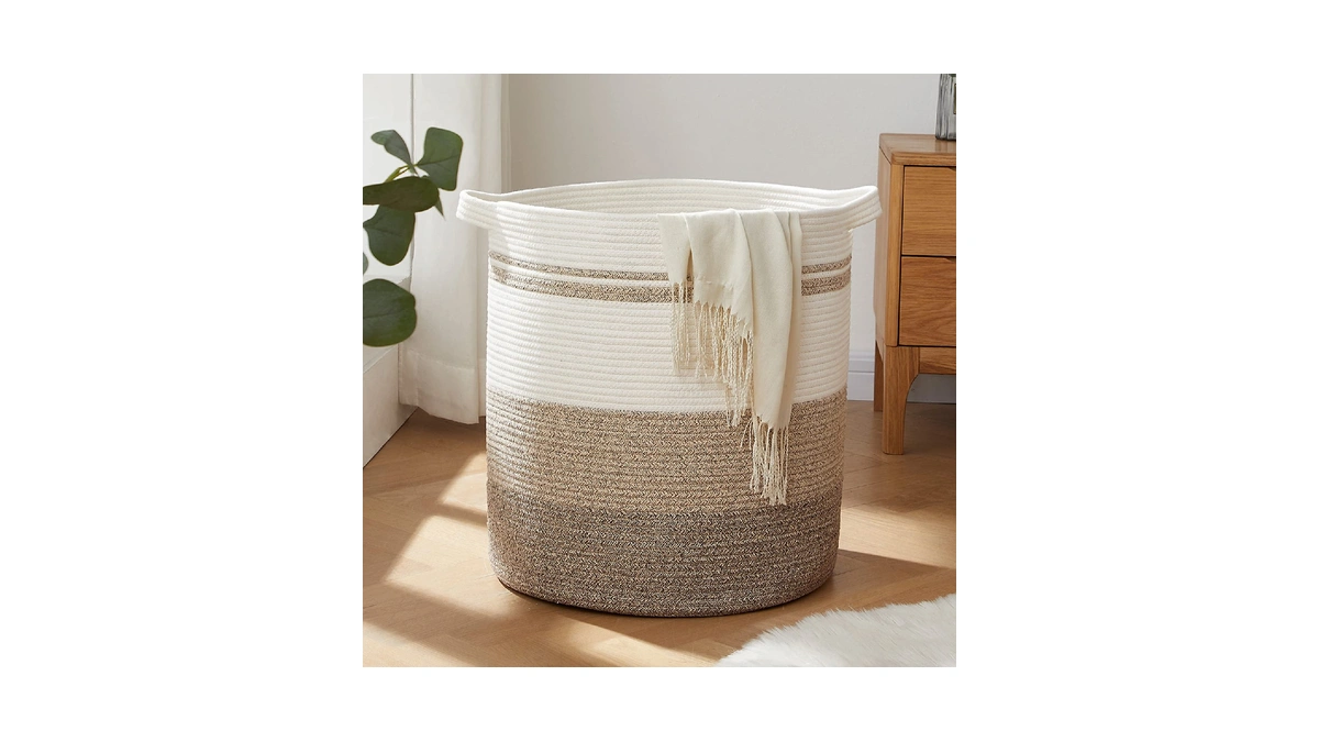 Oiahomy 80l Laundry Baskets Hamper With Handles,decorative Basket For Living