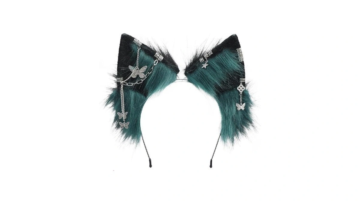 Quicomp Wolf Ears Tail Costume Wolf Ear Headband Fox Ear