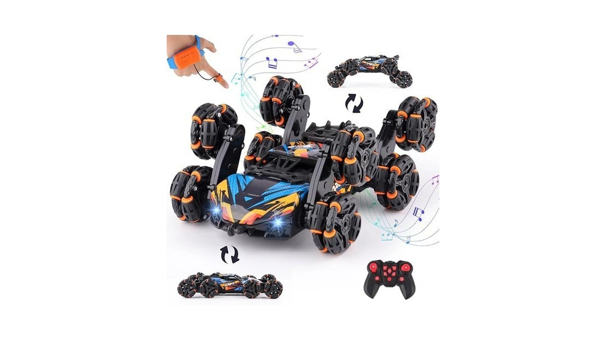 Nexbox Cool 8 Wheels Hand Controlled Rc Stunt Car Toys,