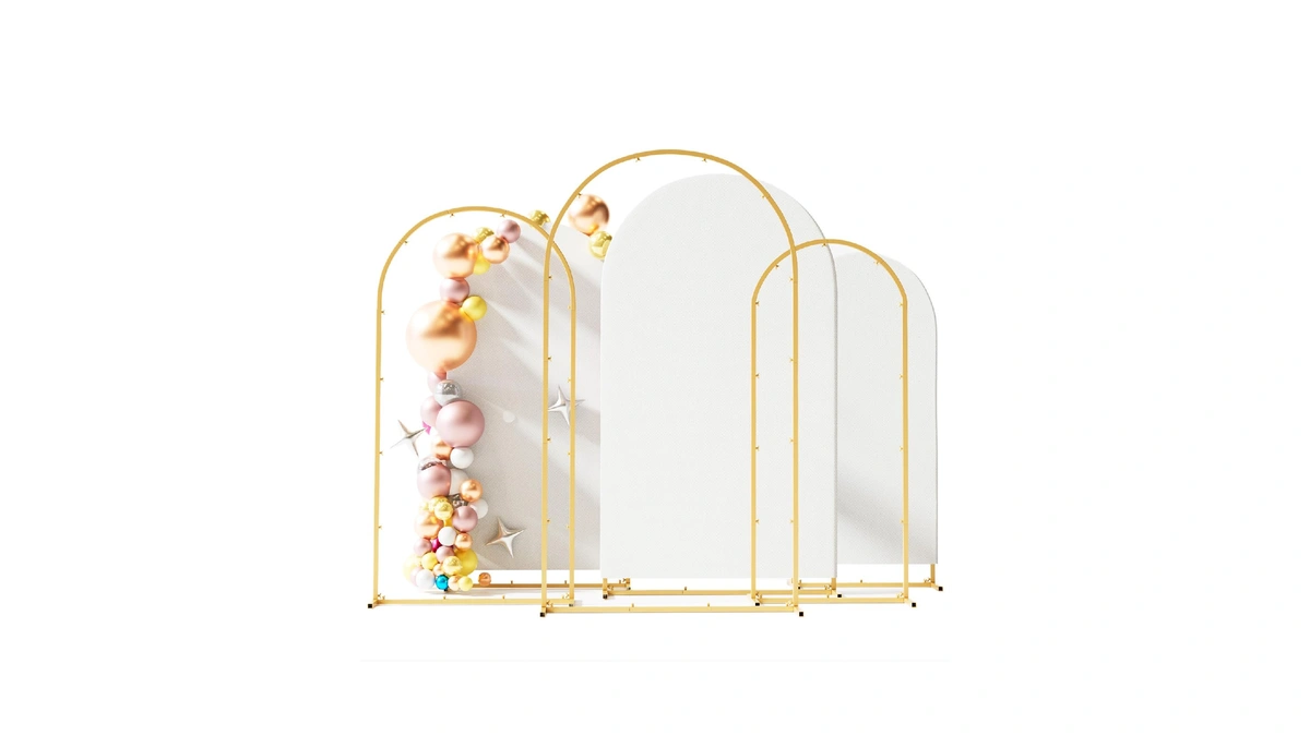 Toolterritary Set Of 3 Metal Arch Backdrop Stand With Cover
