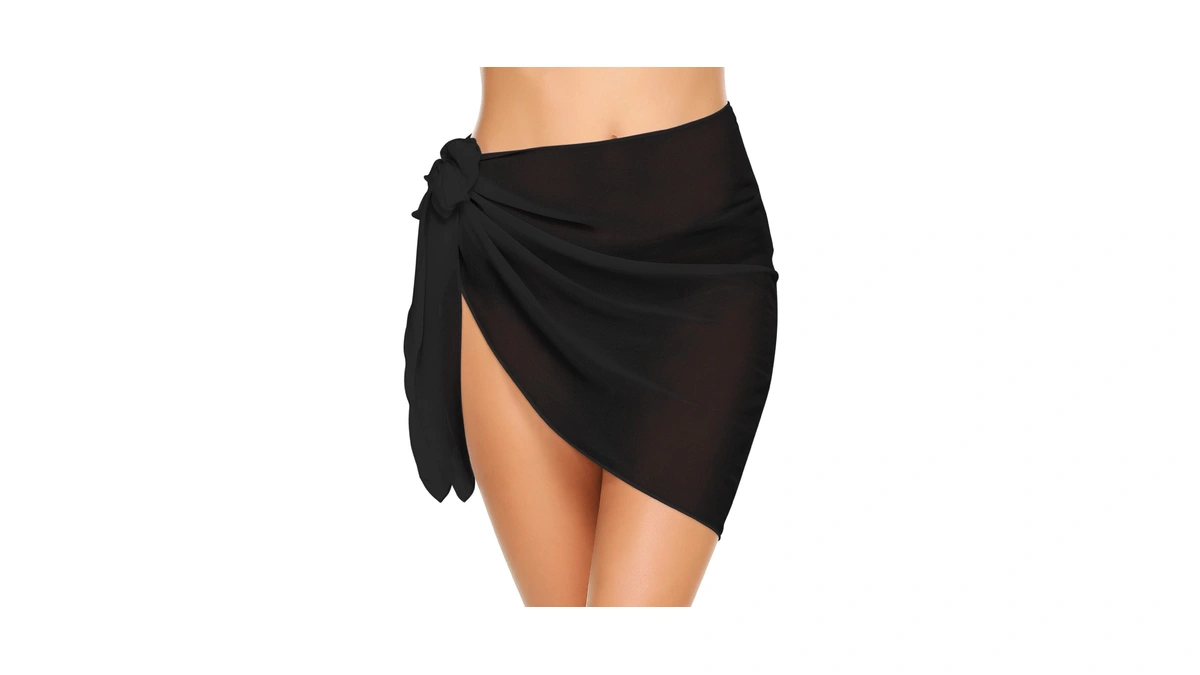 Ekouaer Womens Beach Short Sarong Sheer Chiffon Cover Up Soild