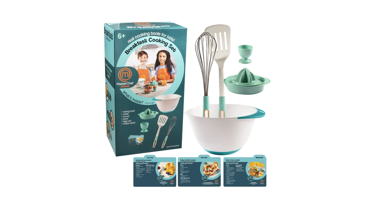 Masterchef Junior Kids Breakfast Cooking Set, 6-piece Real Kitchen Tool