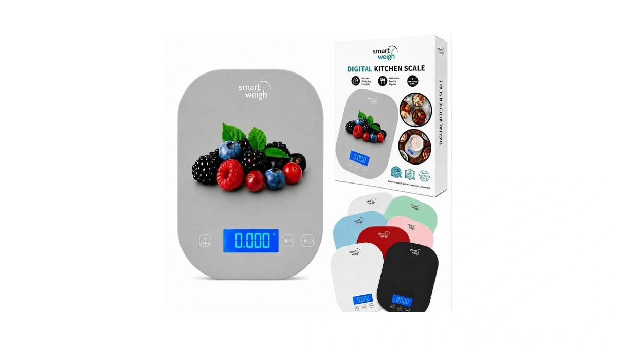 Smart Weigh Gray Digital Kitchen Scale For Cooking, Weight Loss,