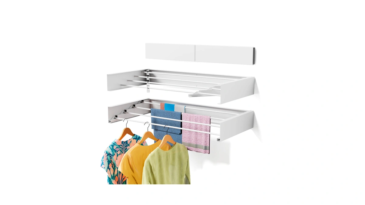 Zmbesup Wall Mounted Drying Rack For Small Space, 23.6" Foldable
