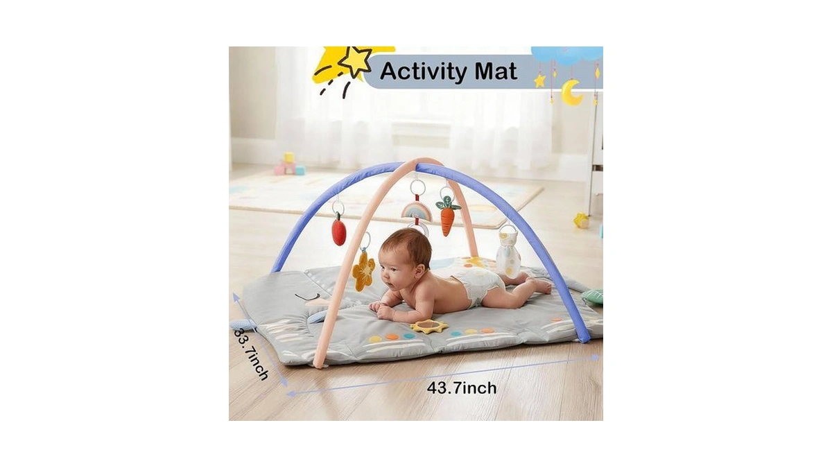 Beingmate Care Baby Play Gym Tummy Time Mat, Oversize Elephant