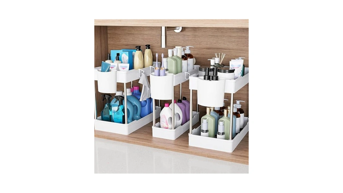 Jysmyws 3 Pack Under Sink Organizer Bathroom And Storage Cabinet